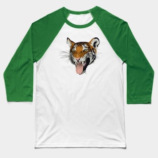 Snarling Tiger Baseball T-Shirt